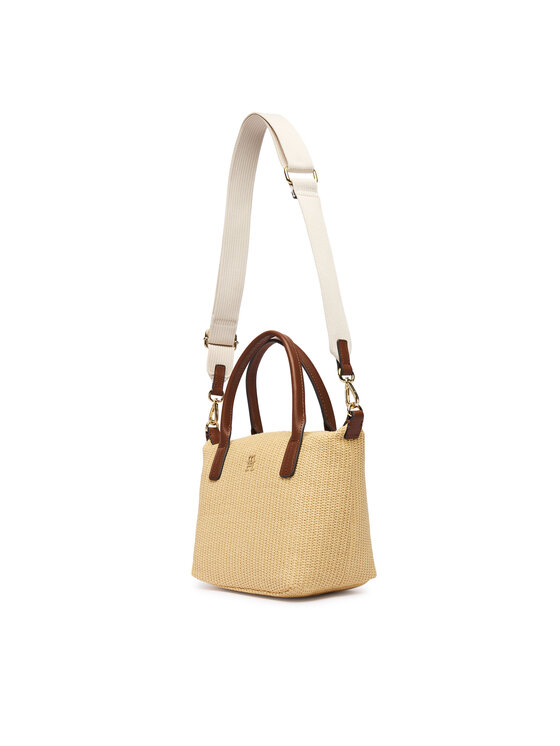 Tommy Hilfiger Tommy Hilfiger Ročna torba Popette Mini Tote Raffia AW0AW18523 Bež