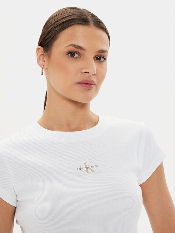 Calvin Klein Jeans Calvin Klein Jeans T-shirt Baby J20J223552 Bianco Slim Fit