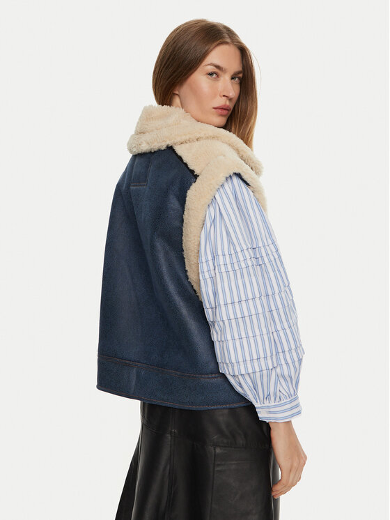 Munthe Munthe Bezrękawnik Tuppa 243150524341 Granatowy Loose Fit