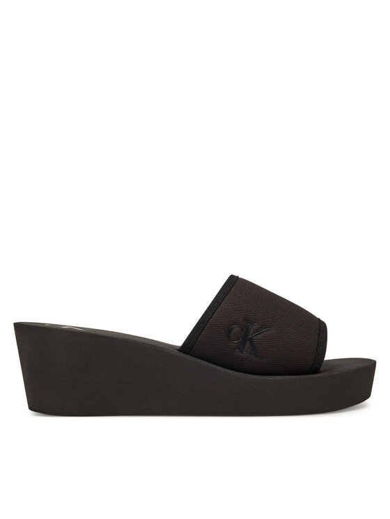 Calvin Klein Jeans Calvin Klein Jeans Шльопанці Beach Wedge Slide Canvas YW0YW01725 Чорний