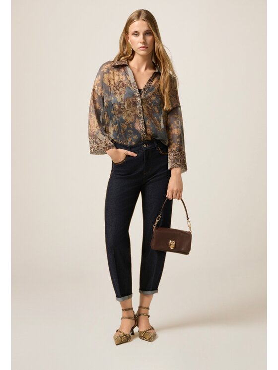 Oltre Oltre Jeans P419R008697N034 Blu Regular Fit