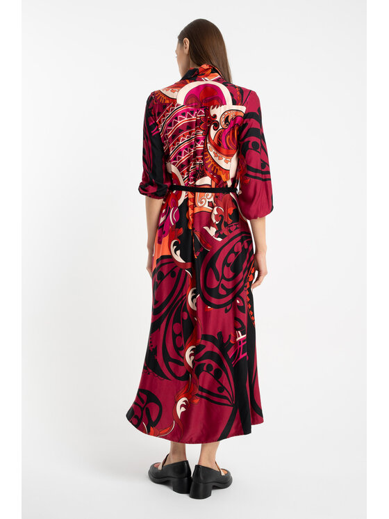 CLICK CLICK Φόρεμα καθημερινό 60-6151 Κόκκινο Regular Fit