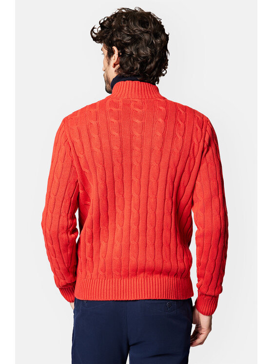 Lancerto Lancerto Sweter Ronald SW073223000087 Czerwony Regular Fit