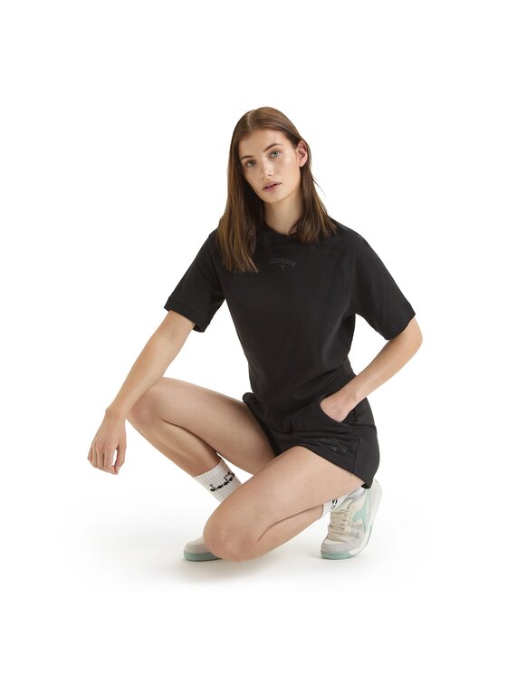 Diadora Diadora Szorty sportowe L. SHORTS ATHL. LOGO Czarny Regular Fit