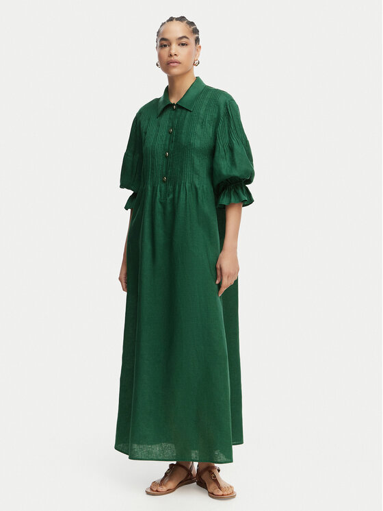 Luisa Spagnoli Luisa Spagnoli Marškinių tipo suknelė Pasotto 543083 Tamsiai žalia Regular Fit