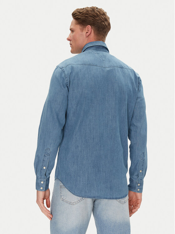 Tommy Hilfiger Tommy Hilfiger džínsová košeľa MW0MW39903 Modrá Regular Fit