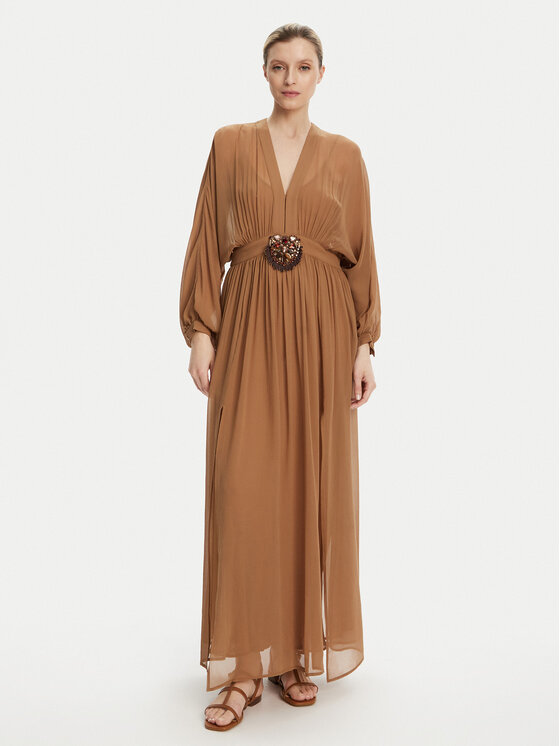 Luisa Spagnoli Luisa Spagnoli Večernja haljina Paiolo 541815 Smeđa Regular Fit