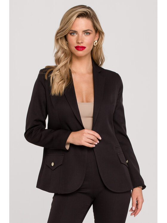 Makover Makover Marynarka K141 Czarny Regular Fit