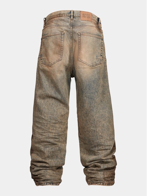 MADE BY SOCIETY MADE BY SOCIETY Spodnie materiałowe DISTORTION WASH - P17238 Niebieski Basic Fit
