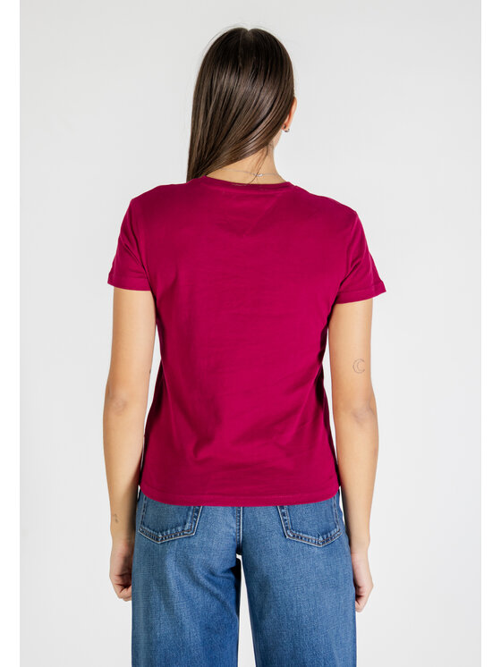 Tommy Jeans Tommy Jeans T-Shirt DW0DW21842 Μπορντό Casual Fit