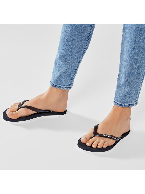 Tommy Jeans Tommy Jeans Infradito Rubber Thong Beach Sandal EN0EN01302 Nero