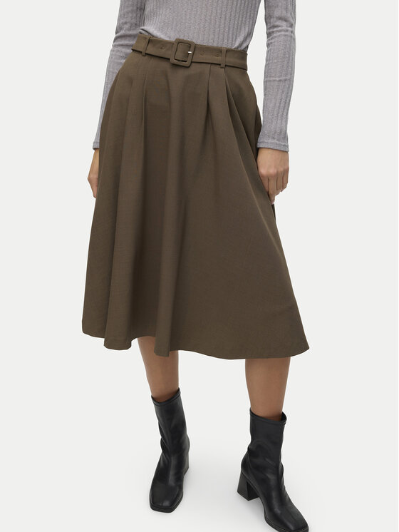 Vero Moda Vero Moda Trapezno krilo Tarisa 10318628 Rjava Regular Fit