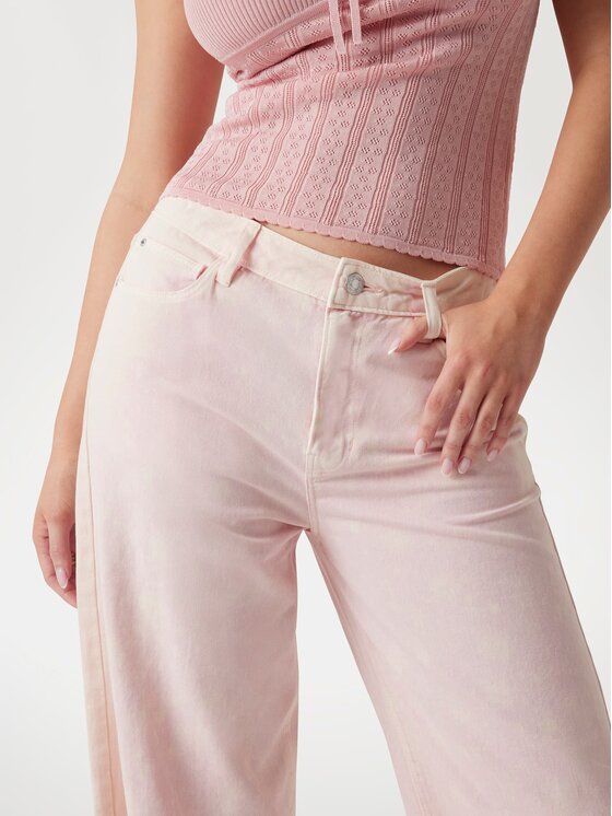 Guess Guess Kalhoty z materiálu 172931 Růžová Slim Fit
