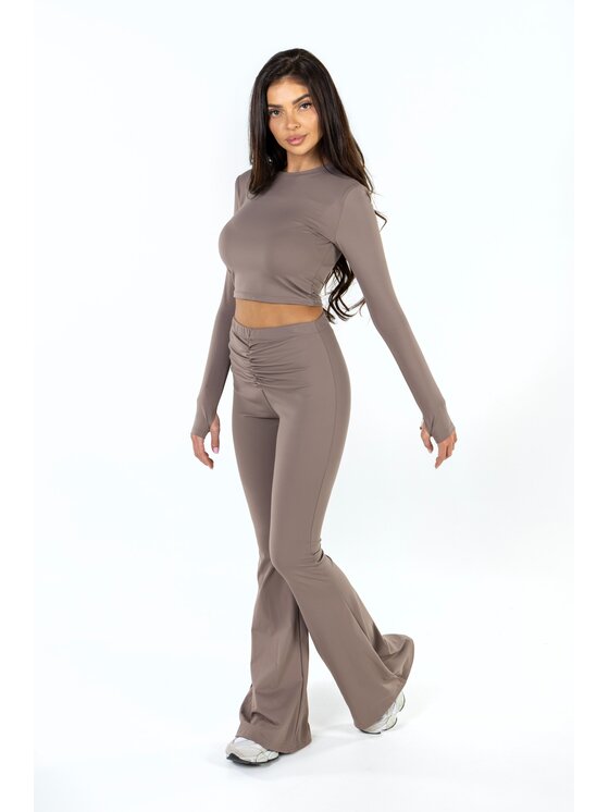 Agatha Studio Agatha Studio Komplet bluzka i spodnie A26ZS-KA-K56 Beżowy Slim Fit