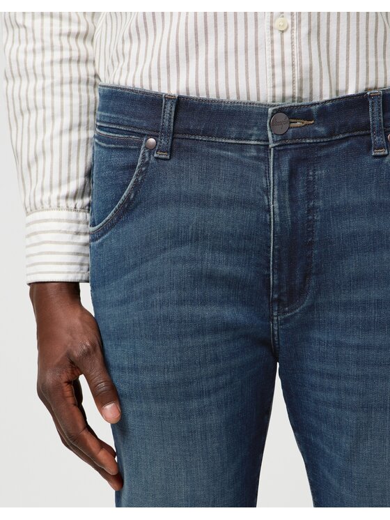 Wrangler Wrangler Jeansy Larston Granatowy Slim Leg