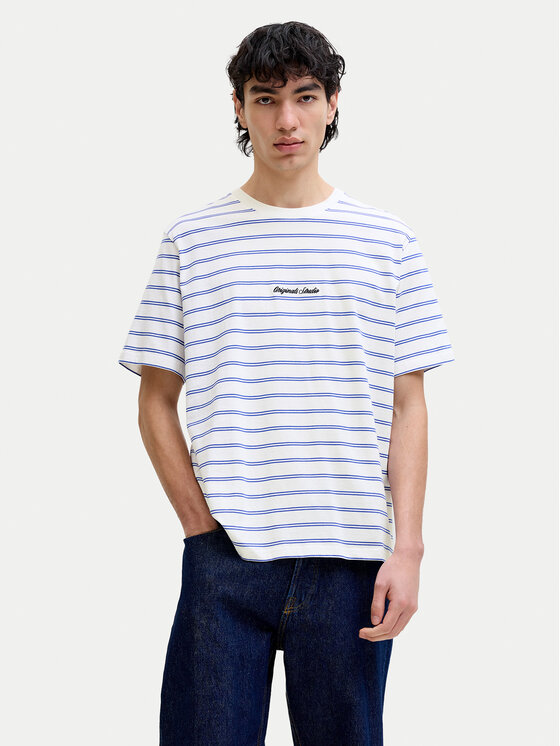Jack & Jones Tricou Norrebro 12291021 Alb Relaxed Fit