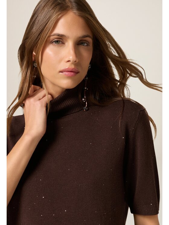 Oltre Oltre Sweter M218J005500N022 Brązowy Regular Fit