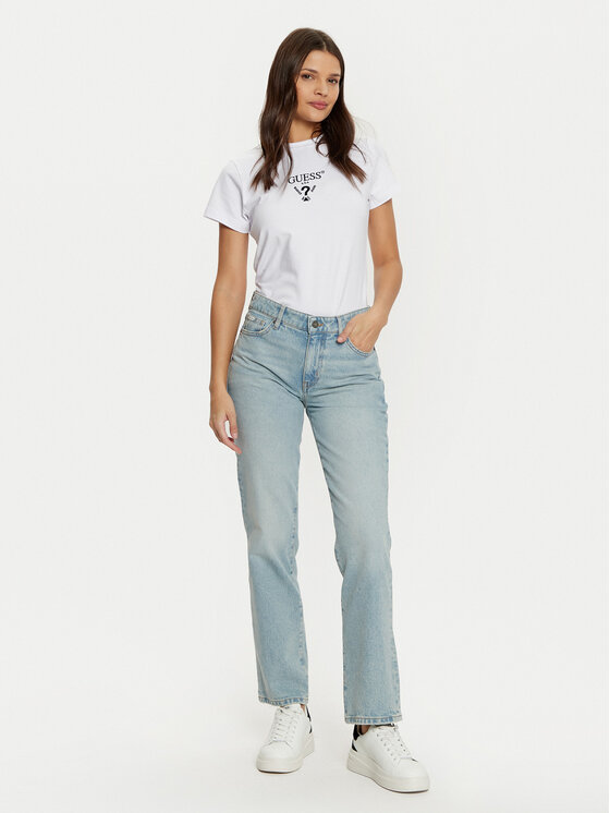 Guess Guess Marškinėliai V4YI21 KCDH1 Balta Slim Fit