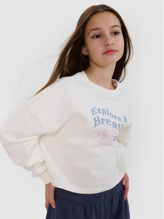 4F 4F Bluza ESCAPE TO NATURE Biały Regular Fit