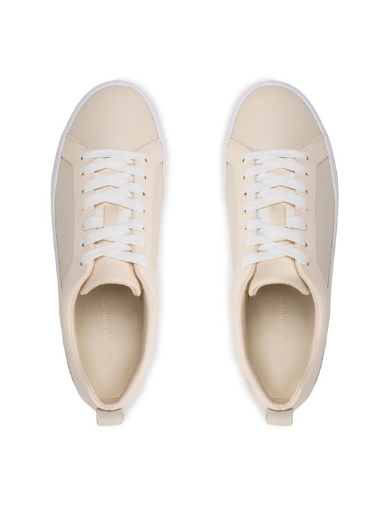 Tommy Hilfiger Tommy Hilfiger Sneakersy Embossed Vulc FW0FW07376 Beżowy