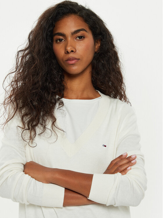 Tommy Jeans Tommy Jeans Пуловер Tjw Essential DW0DW18670 Екрю Regular Fit