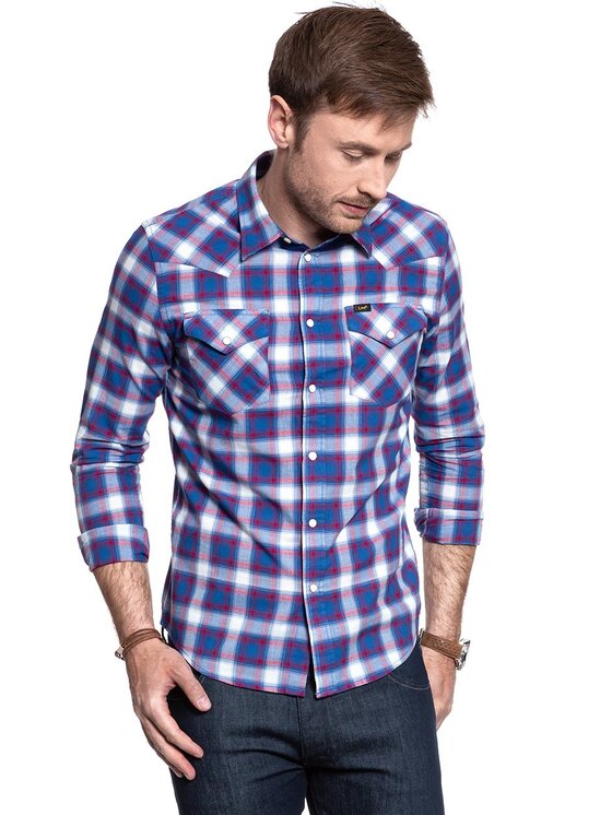 Lee Lee Camicia WESTERN SHIRT Rosso Slim Fit