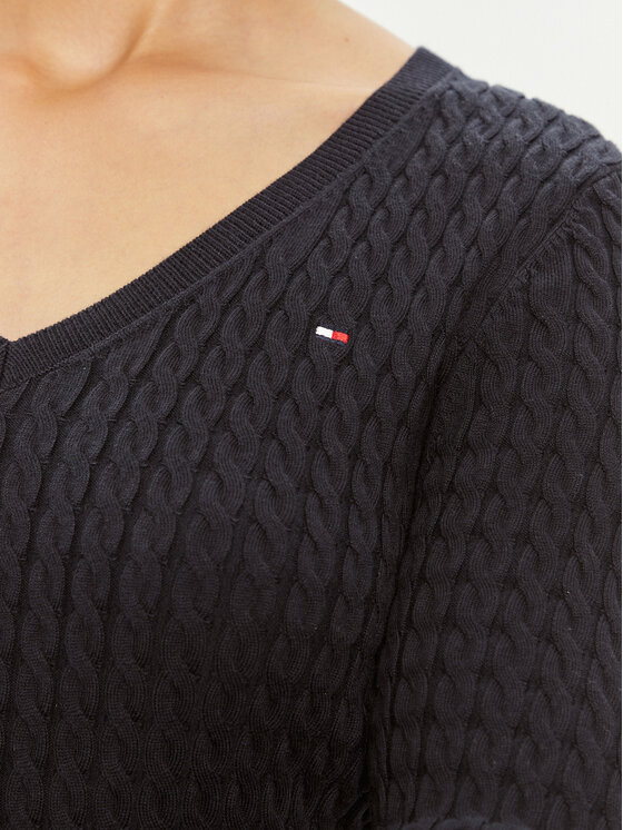 Tommy Hilfiger Tommy Hilfiger Sweter WW0WW40999 Granatowy Regular Fit
