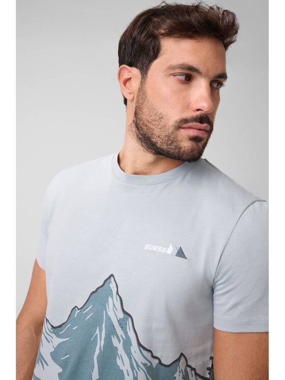 Guess Guess T-Shirt 185519 Srebrny Classic Fit