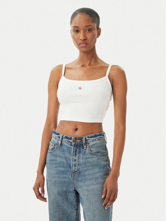 Calvin Klein Jeans Calvin Klein Jeans топ LV047F221G Бял Slim Fit