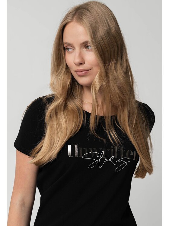 Volcano Volcano T-Shirt T-TALE Czarny Regular Fit