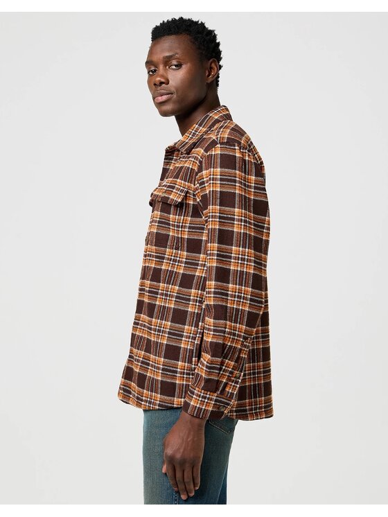Wrangler Wrangler Koszula Overshirt Brązowy Overshirt Fit