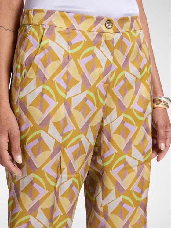 Elena Mirò Elena Mirò Spodnie materiałowe P021P000472N001 Żółty Regular Fit