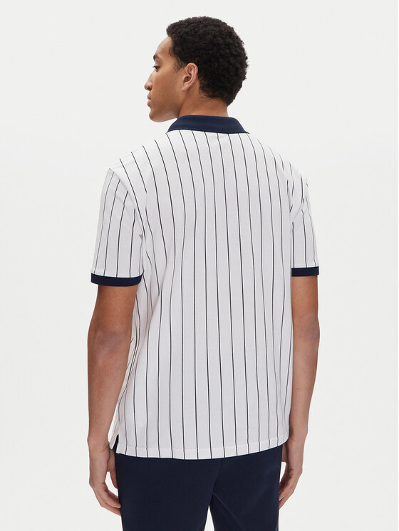 Fila Fila Тениска с яка и копчета Linter FAM0923 Бял Regular Fit