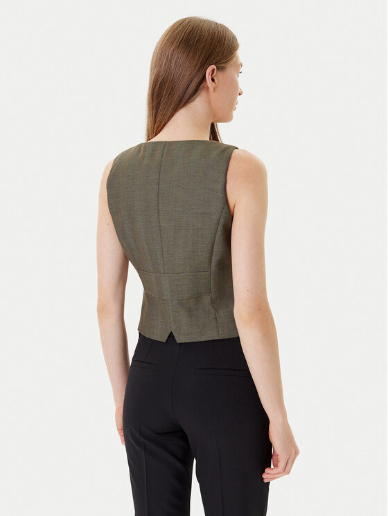 Marella Marella Obleková vesta Cantico 2523156031 Khaki Slim Fit