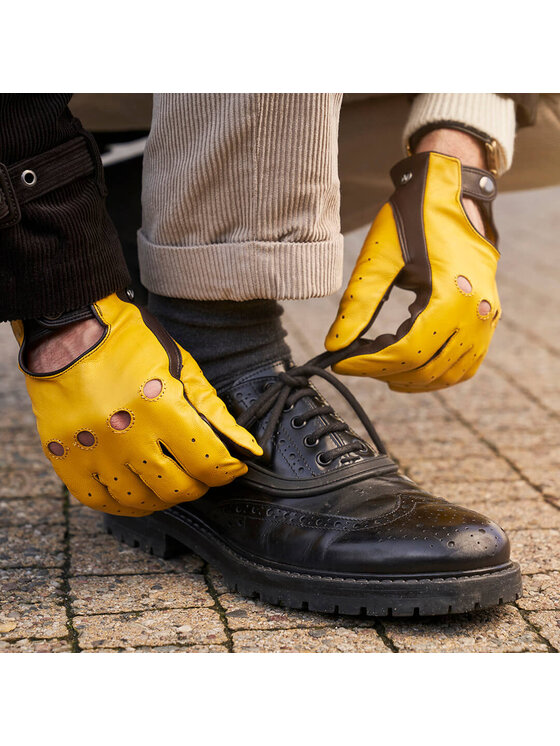 napo gloves napo gloves Rękawiczki Męskie napoDRIVE (brązowy/żółty) S Żółty