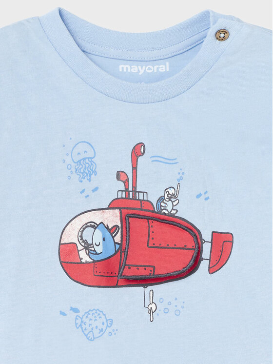 Mayoral Mayoral Majica 1029 Svetlo modra Regular Fit