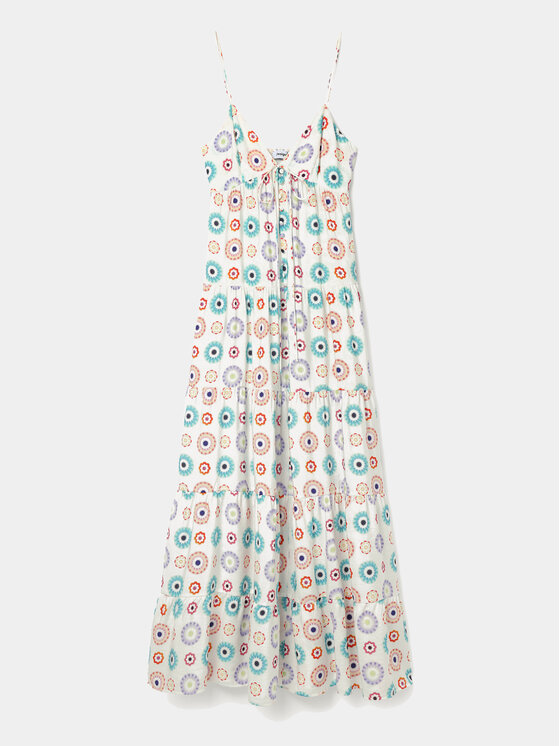 Desigual Desigual Rochie de vară Galactica 24SWVW06 Alb Regular Fit