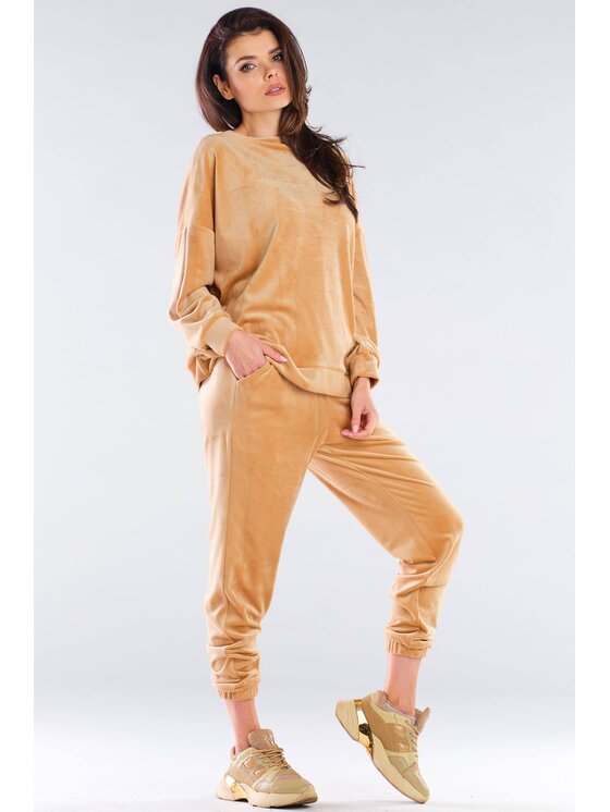 Awama Awama Bluza A410 Beżowy Basic Fit