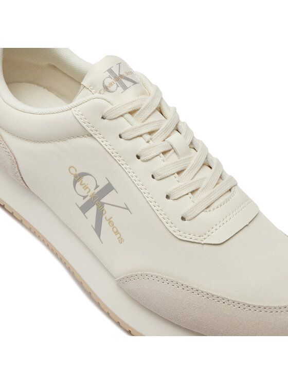 Calvin Klein Jeans Calvin Klein Jeans Sneakersy Retro Runner Low Mix Mtl YM0YM01032 Écru