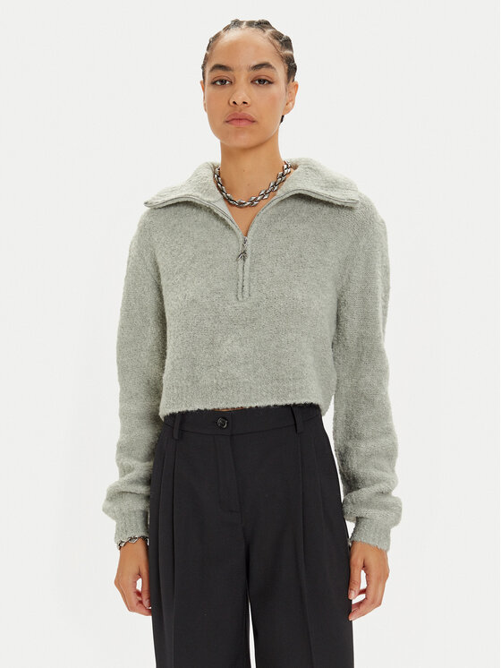 Patrizia Pepe Sveter 2K0298 K222 Sivá Relaxed Fit