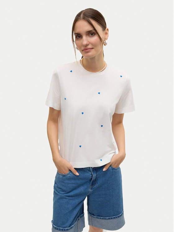 Vero Moda Vero Moda Marškinėliai Solvei 10325318 Balta Regular Fit