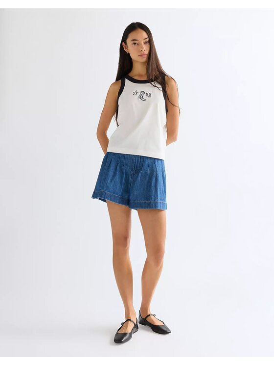 Wrangler Wrangler T-Shirt RINGER TANK Biały Slim Fit