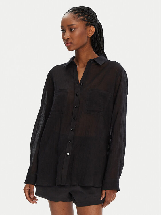 Seafolly Seafolly Camicia Breeze 54795-TO Nero Regular Fit