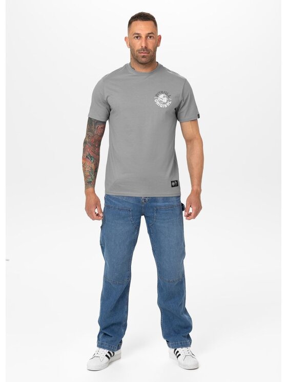 PITBULL PITBULL T-Shirt Koszulka męska DOG SD XXL Szary Regular Fit