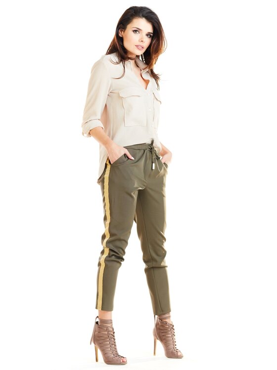 Awama Awama Spodnie damskie A270 Khaki Basic Fit