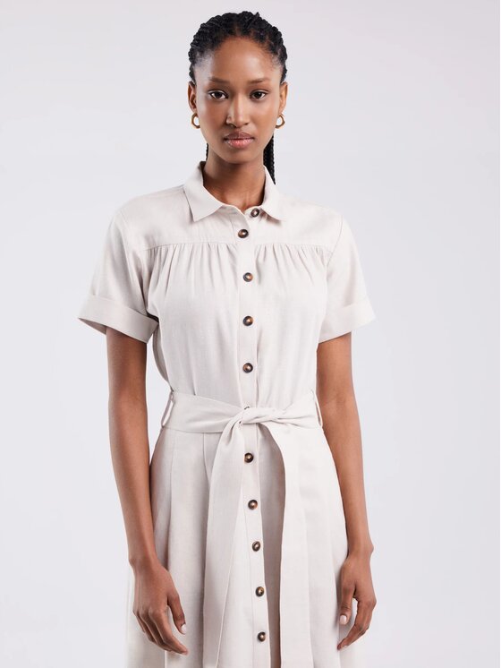 BIG STAR BIG STAR Sukienka letnia OKIRE_800_340 Beżowy Classic Fit