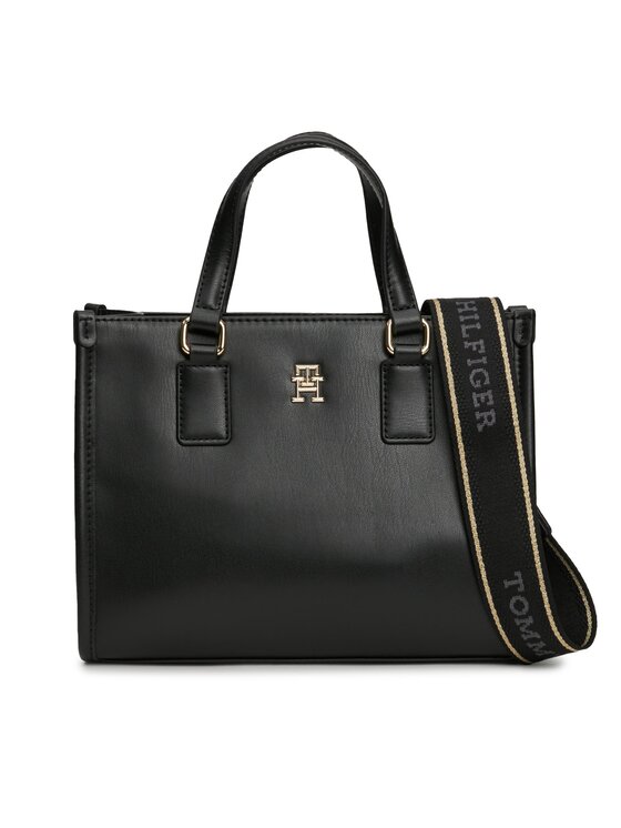 Geantă Tommy Hilfiger Th Monotype Mini Tote AW0AW15977 Negru