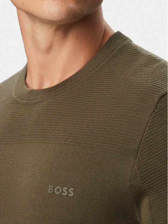 BOSS BOSS Sveter Momentum-X Cn 50547507 Kaki Regular Fit