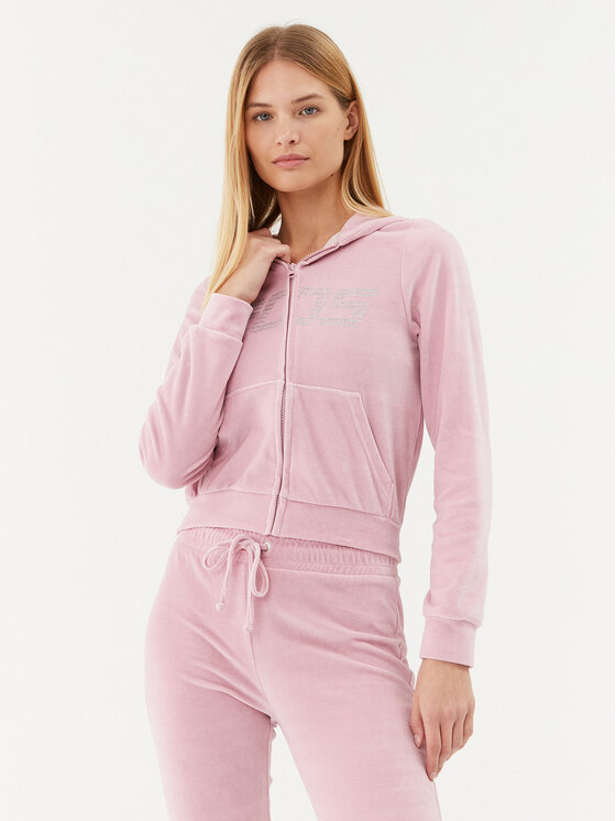 2005 2005 Bluză Velour Zip Hoodie Roz Regular Fit