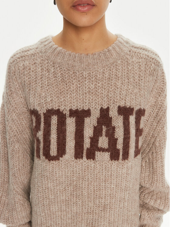 ROTATE ROTATE Sweter 114443 Brązowy Regular Fit